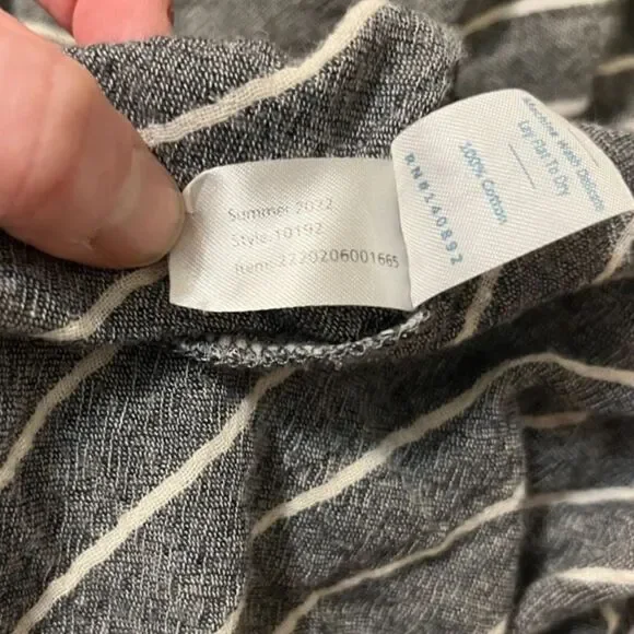 Marine Layer Pinstripe Tiered Maxi Dress XL Sustainable Cotton - Picture 3 of 5